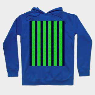 Blue and Green Striped Pattern Hoodie